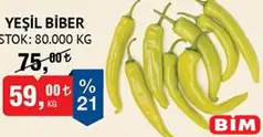 YEŞİL BİBER KG YEŞİL BİBER KG